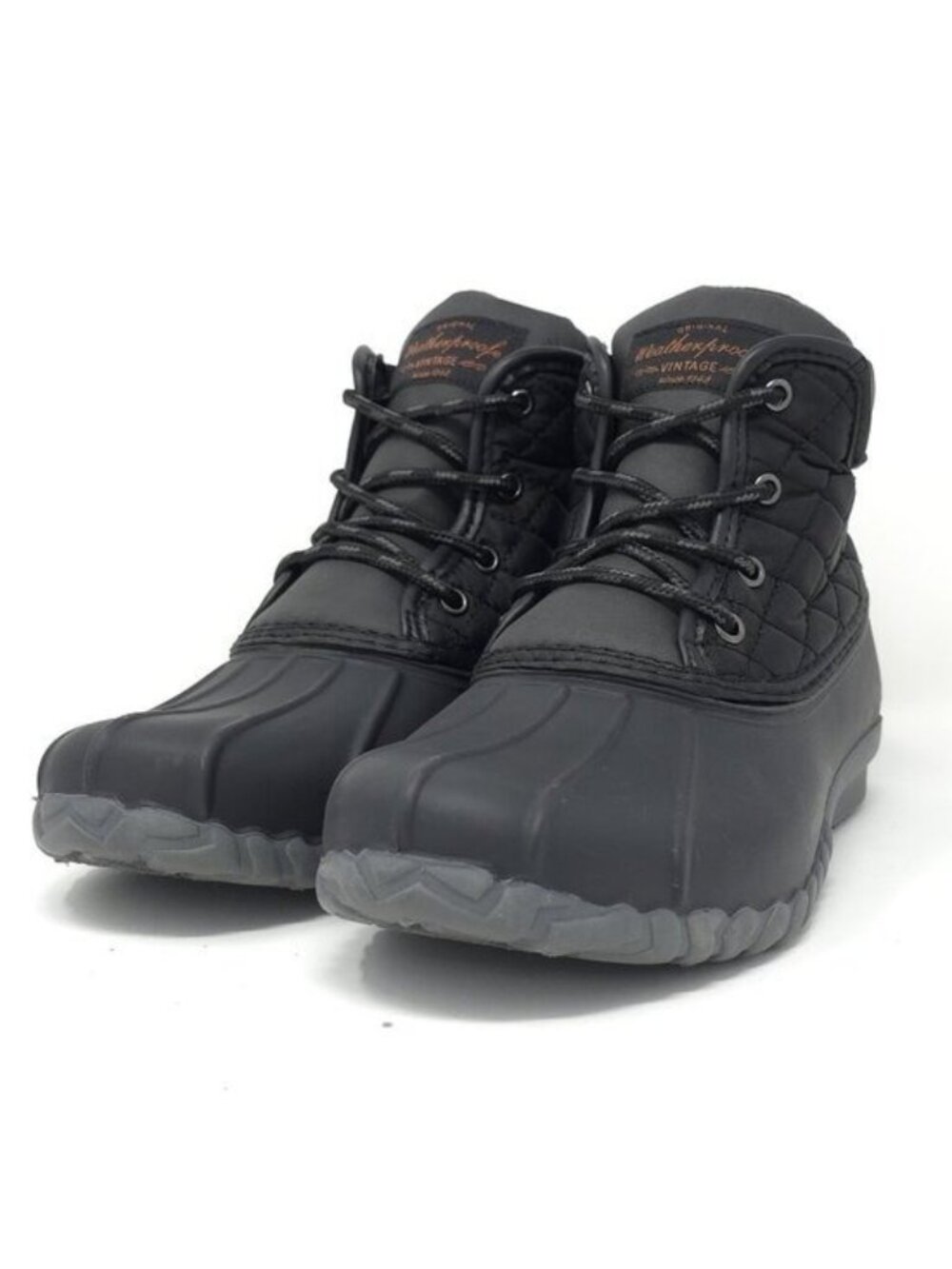 Weatherproof Vintage Aidan Black Duck Lace-Up Boots Water-Resistant US 8 M NIB